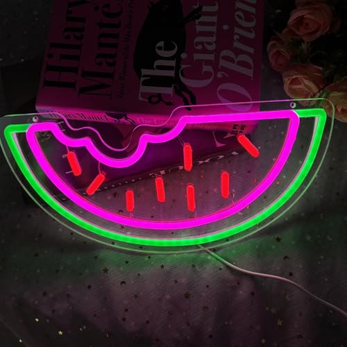 Image of Watermelon Neon Sign LED Neon Light Sign Handmade Lamp for Wall Room Party Home Bar Art Christmas Bedroom Table Wedding Party Desktop Decoration Teen Kids Birthday Holiday Gift USB Powered