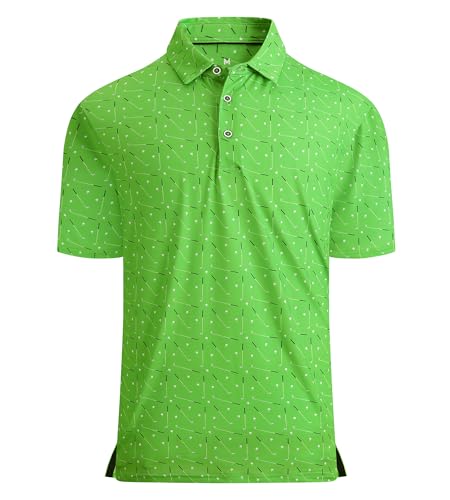 Image of Damipow Premium Golf Shirts for Men Dry Fit Performance Polo Short Sleeve Collared Shirt