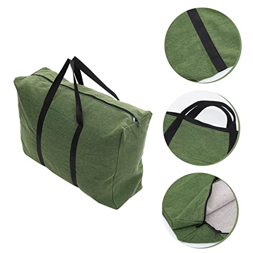 Large Capacity Canvas Travel Duffle Bag for Clothing Sports Gear Olive Green Portable Luggage Storage Bag for Home Moving Durable and Practical Design with Random Handle Color3