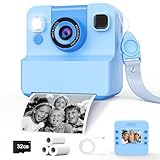 【Appareil photo à impression instantanée avec objectif rabattable amélioré】: Cet appareil photo instantané 5-en-1 est une version améliorée, adaptée aux enfants de 3 à 10 ans. Il offre 5 fonctions en un seul appareil, dont la prise de photos couleur, l'impression instantanée noir et blanc, l'enregistrement vidéo 1080p, un lecteur de musique et 5 jeux de réflexion. Ce sera un jouet significatif pour les garçons et les filles de 3 à 10 ans.