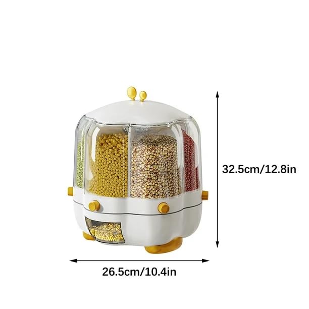 Image of Gvnd Rice & Dry Food Round Dispenser, Kitchen Organizer, Cereal Grain Container for Home, Cereal Transparent Bucket, Storage Box, Beans Clear Cans, Gift for Women (Style-3)