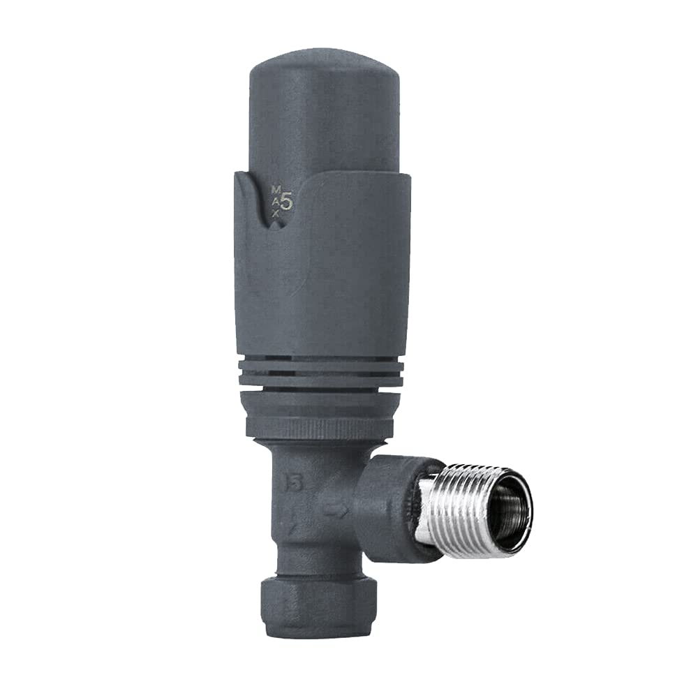 Antracita Válvula termostática en ángulo Toallero Diseñador Válvula de radiador 15 mm Una Pieza