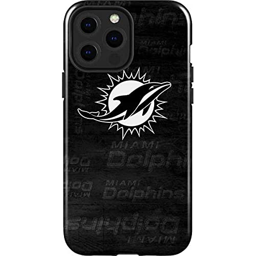 Skinit Impact Phone Case Compatible with iPhone 13 Pro Max - Officially Licensed NFL Miami Dolphins Black & White Design