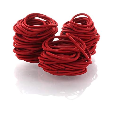 My Lello Hair Elastics Hair Ties, Professional Grade Ponytail Holders - Red 20 Pack Cover