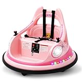 Coche eléctrico de 12 V para niños pequeños y niños de 1.5 a 6 años con control remoto, rosa