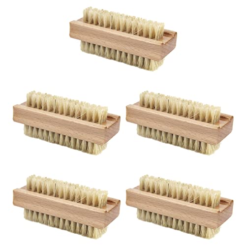 Ksvaye 5 Pcs Cepillo de Uñas Pequeno Cepillo de Uñas y Manos de Dos Caras de Madera Cepillo de Limpieza Cepillo de Lavado para Limpieza de Manos, para Niños y Adultos