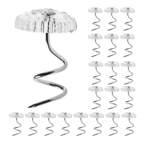 Toyvian Alfileres para Fundas de Sofá Espirales de Acero Inoxidable, Transparentes, 100 Unidades en Caja PP, Fijación Segura para Tapicería, Faldones de Cama y Muebles, Accesorios Hogar