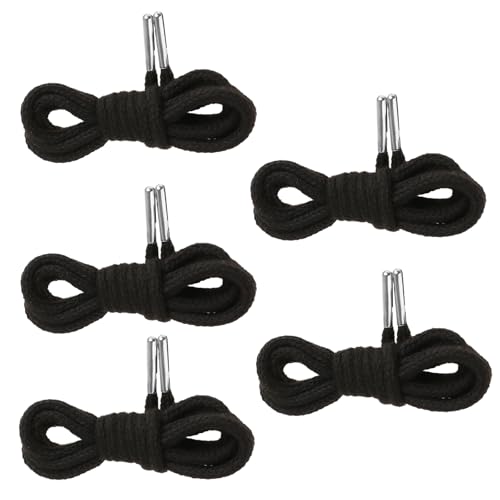 Qianyu Lot de 5 cordons de serrage de rechange 139,7 cm Noir Premium Utilisés pour Remplacer la Corde de Vos Vêtements Convient pour Pantalons de Survêtement, Shorts, Pantalons, Vestes, Manteaux