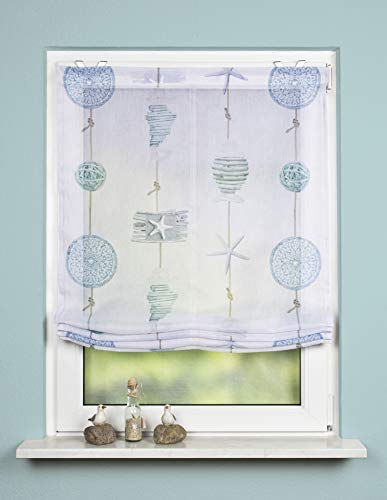 Home Fashion Cocoa - Panel japonés (poliéster, 140 x 60 cm), Color Azul