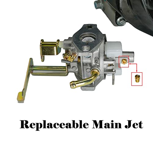 JMCHstore Performance Carb W/Replaceable Main Jet for FRP GMB100, Coleman CK100-S CC100X Mini Bike CT100U GK100 SK100 Go kart, Predator 79cc Engine; Massimo MB100 Gaskets Main jet