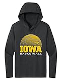 CornBorn Hawkeye Womens Apparel - Iowa Basketball Oval Tigerhawk - Black - XL
