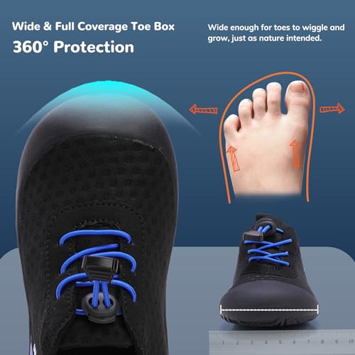 Image of WateLves Wide Toddler Water Shoes Kids Barefoot Athletic Sneakers Girls Boys Quick Dry Aqua Socks for Beach Hiking Swim Kayak Sport Accessories, Camping Essentials