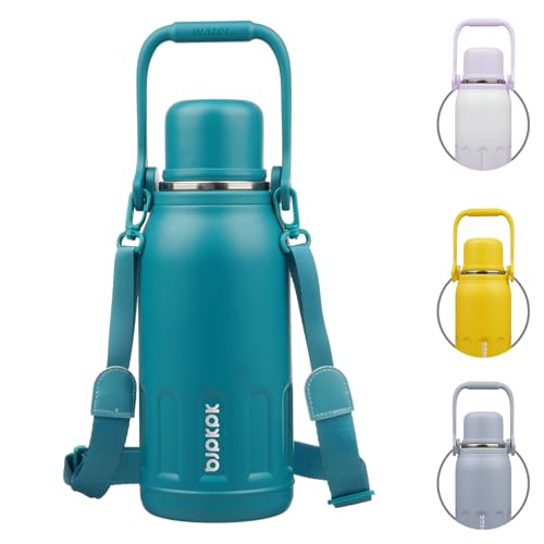 Image of BJPKPK Stainless Steel Insulated Bottle with Handle & Strap, 40oz