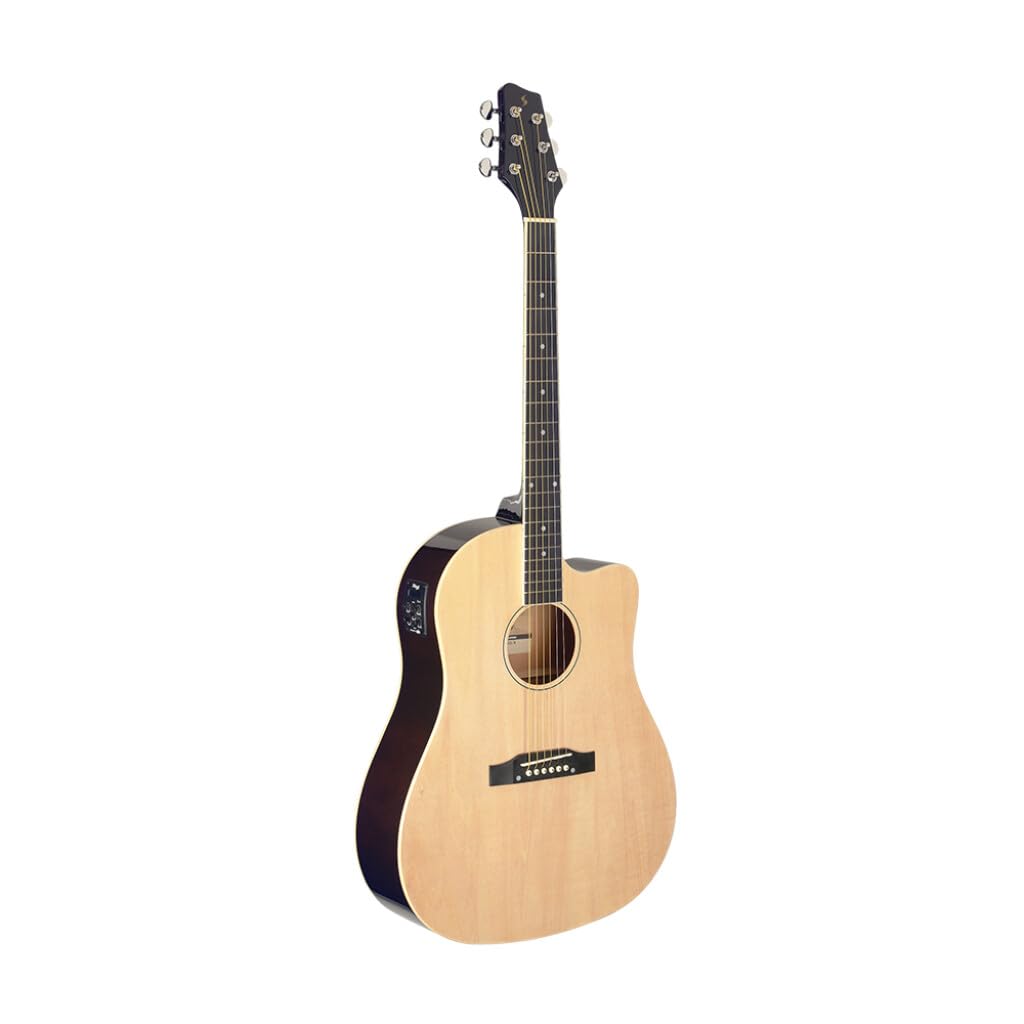 Stagg Cutaway Akustikgitarre mit schrägen Schultern, natürliche Farbe