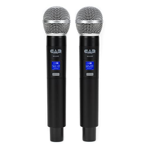 Image of CAD Audio WX200 UHF Dual Handheld Microphone System | Fixed-Frequency Uhf, 164' Range, All-Metal Receiver, Xlr Plus 1 /4 Outputs, 2 Handheld Mics, Up to 10 Hr