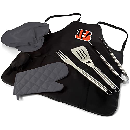 Image of Picnic TIME BBQ Apron Tote Pro Grill Set, (Black with Gray Accents)