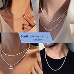 Weddinen S925 Chaîne de diamant argent sterling pour les femmes 2mm C'est triste. & Colliers de chaîne en argent hypoallergéniques pour les femmes 16 18 20 22 24 26 1 cm