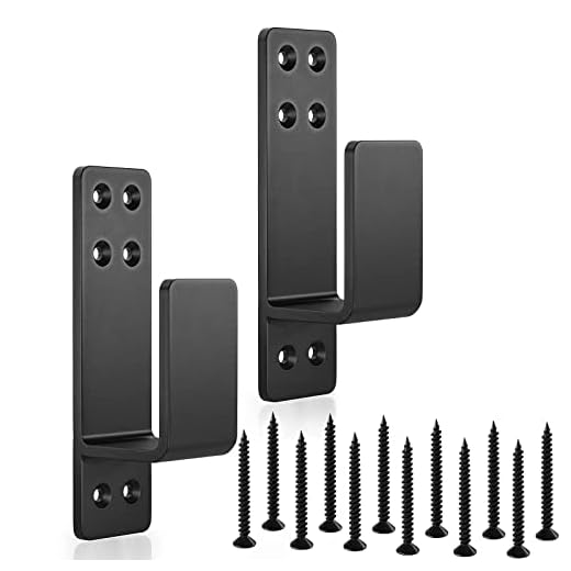 AMZFINE 2x4 Door Barricade Brackets Heavy Duty 2pcs Door Bar Holder Brackets for Home Security Black