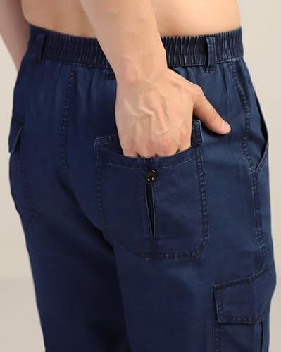 Image of TAGDO Men's Straight Fit Cotton Cargo Jeans Pant (2040)