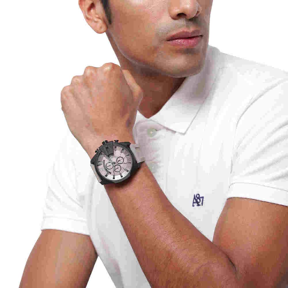 Diesel Chief Series orologio da uomo, movimento cronografo con cinturino in silicone, acciaio inossidabile o pelle
