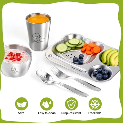 Assiette enfant inox saine et sans BPA Greentainer - 4