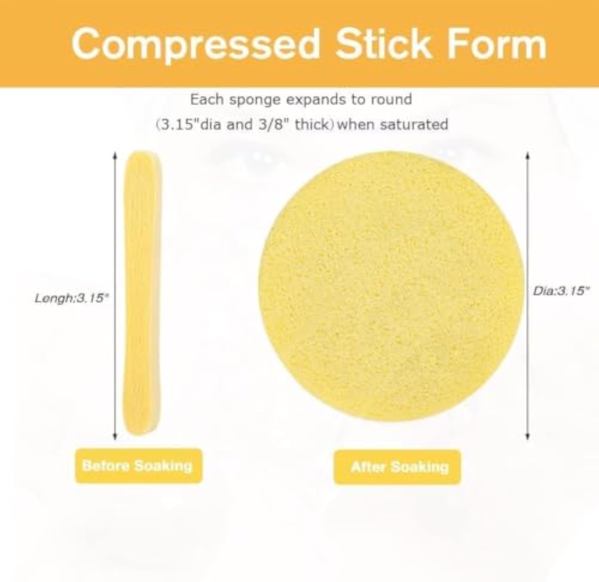 Compressed Facial Cleansing Sponge for Face Wash & Makeup Removal