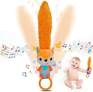 Baby Rattle Toys 0-6 Months: Newborn Soft Stuffed Animal Rattles for Babies 0-6 Months, Infant Developmental Hand Grip Baby Toys, Baby Hanging Rattle Toys 0-3 Months for Boys Girls Gifts, Fox