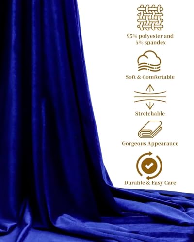 Image of HOTGODEN White Stretch Velvet Fabric by The Yard: 63 inch Wide 2 Yards 95% Polyester 5% Spandex Velvet Fabric for DIY Sewing, Upholstery, Apparel, Costume, Craft