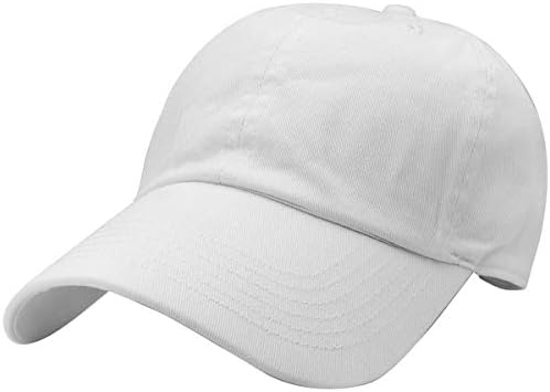 Falari Classic Baseball Cap Dad Hat 100% Cotton Soft Adjustable Size White
