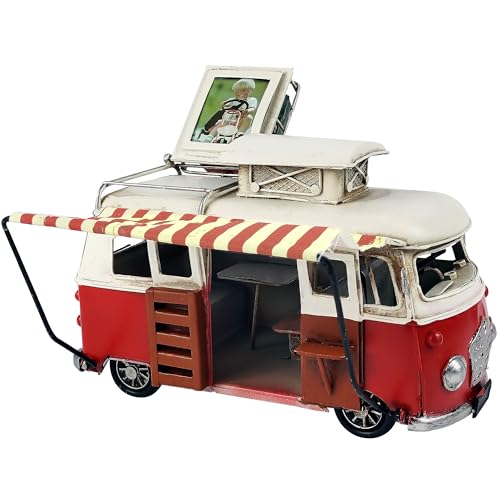 VANLAXY Classical Campervan Car Model Handmde Metal Camper Van Bus