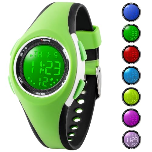 GUUMUXIN Reloj para niños, 7 Colores, Reloj de Pulsera para niño