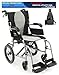 Karman S-2512 Aluminum ErgoFlight Ultra Lightweight Transport Wheelchair S-2512F18S-TP, Fixed Armrests with Concave Arm Pads 18
