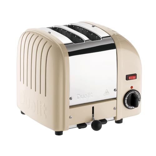 Dualit Classic 2 Slice Vario Toaster, Stainless Steel, Cream