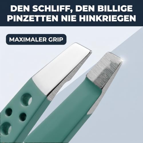 KLINGENHELD® Haargenaue Pinzette - greift jedes Haar beim 1. Versuch ohne durchrutschen - Pinzette Augenbrauen Zupfen handgeschliffen… – Ansicht 4