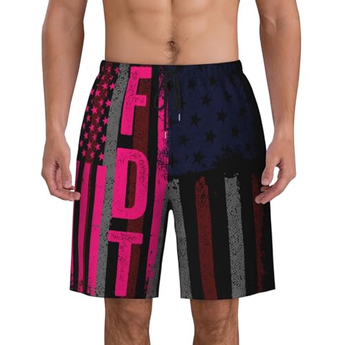 Trewrdt Fdt Shorts Fuck T Fu47 for Prison Impeach Anti 8647 T Prisoner Quick Dry Men's Beach Shorts Casual Swimsuits