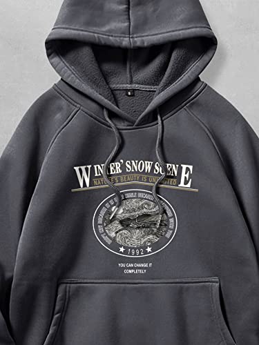 SHENHE Men's Graphic Letter Print Sweatshirt Drawstring Hoodie Top with Kangaroo Pocket3