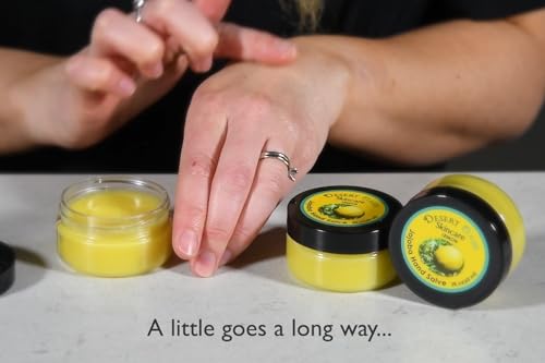 Desert Oasis Skincare USDA Organic Lemon Hand Salve – Over 50% Jojoba Oil with Beeswax & Avocado Oil – Helps Soothe & Soften Dry, Cracked Hands, Feet & Cuticles – 2 oz (60 g)