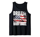 TALADRO BEBÉ TALADRO ACEITE CAMPO ACEITE BANDERA AMERICANA Camiseta sin Mangas