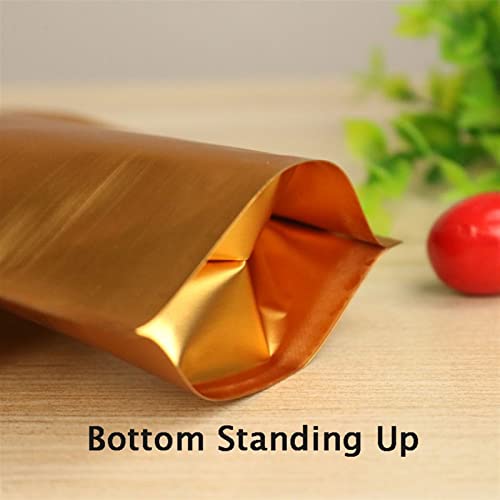 Bolsas de embalaje de aluminio para alimentos bolsas de mylar reutilizables stand-up doradas 3