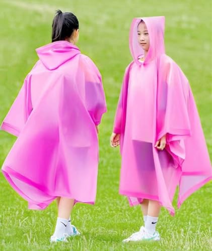 Image of Rain Poncho for Kids(2 Pack) Waterproof Reusable EVA Raincoat One Size Rain Jackets for Children,Boys and Girls