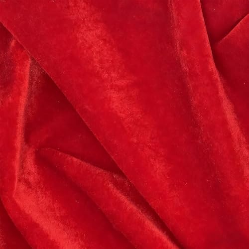 Tela de terciopelo aplastado, venta por metros, 2 m x 155 cm, terciopelo rojo, tela decorativa para cortinas, mantel, funda de sofá