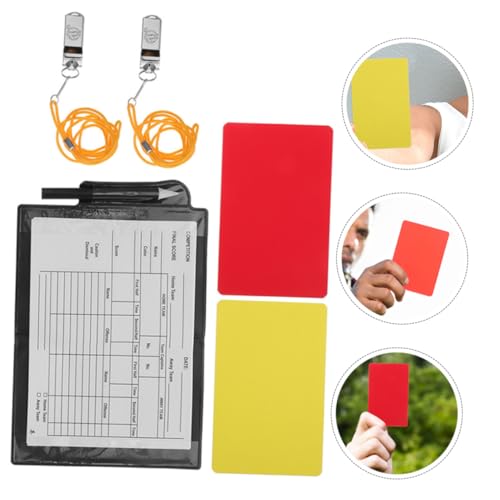 Kit esencial para árbitro de fútbol con tarjetas y silbatos miniatura 3