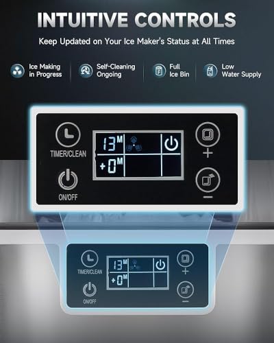 Macchina per il ghiaccio, produce 30 kg/24 ore, con funzione autopulente e pannello LCD, ideale per casa, ufficio, bar e ristorante