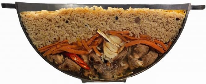 Miniatura 4 de MangalGrills Caldero de hierro fundido uzbeko tradicional kazán 22L Qozon Qazán Caldero Kadai Pilaf Plov Lagman Shorpa