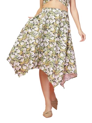 Image of OOMPH! Long Skirts for Women with Handkerchief Hem