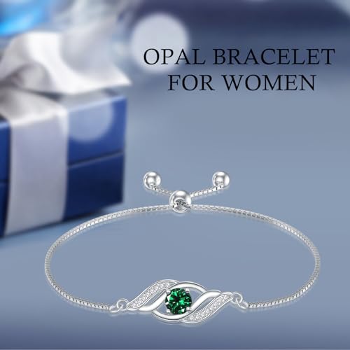 Bracelet infini en argent 925 TOUPOP anti-ternissement avec pierre