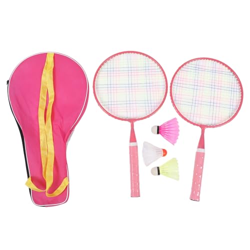 Juego de Raquetas de bádminton para niños, Ligeras, duraderas, de Alta Elasticidad, con Agarre cómodo, Mayor Estabilidad, Juguete de Entrenamiento Deportivo para Exteriores, para (Rosa)