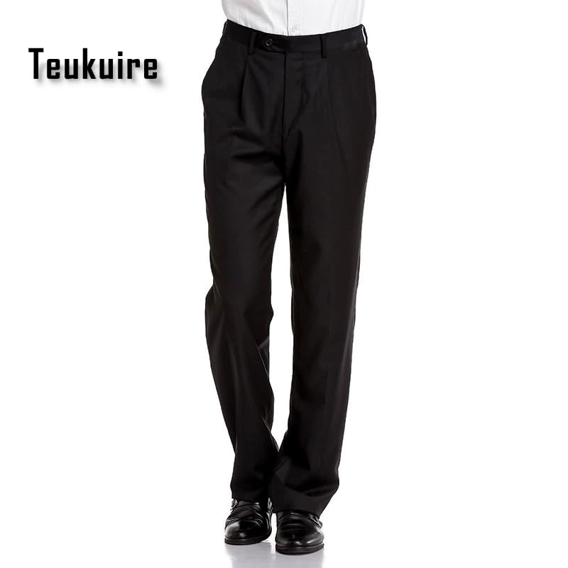 Men's Slim Fit Dress Pants Stretch Flat Front Suit Pants Stylish Trousers3