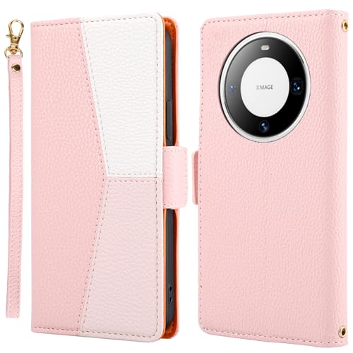 Grandoin Huawei Mate 60 Pro �P�[�X �蒠�^ �@�[�E�F�CMate 60 Pro �P�[�X Huawei Mate60 Pro �P�[�X �t�@�b�V���� �J�o�[ �ɔ� �������C pu���U�[+TPU�P�[�X ���z�^ �J�[�h���[ ���u���X�^���h