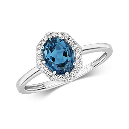 Bague or blanc femme diamant et topaze de Londres pour célébrer un moment unique
